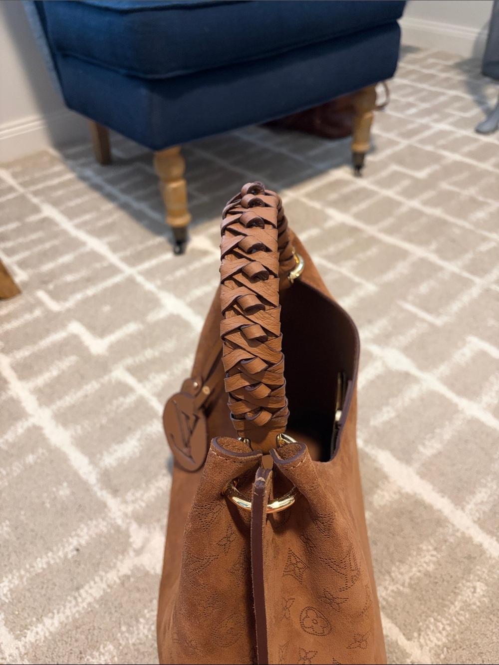 LV Caramel Color Suede Bag - Picture 4 of 15